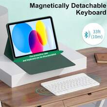 TenYide Magnetic Protective Leather Case For Tablet, TPU Artificial Leather Material, Full Coverage Book-Style Tablet Protective Shell, Multi-Angle Stand Design, Supports Bluetooth Keyboard Use, Can Firmly Adsorb Keyboard, Compatible With IPad Series/GalaxyTab Series/MatePad Series/XiaomiPad Series/RedmiPad Series/LenovoTab Series And Other Models, (Keyboard Not Included) - Green - View 5