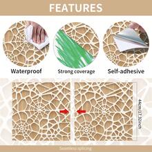 1 Roll 2D Hollow Geometric Self-Adhesive Wallpaper, Removable Sticker, Wall Cabinet Home Decor, Decorative Wall Sticker, Home Decor And Accessories, 17.32in Wide, Tenant Friendly, DIY Decorative Sticker - Geometry - View 10