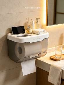 This Self-Adhesive Toilet Paper Holder Is Suitable For Wall Mounting And Can Be Used In The Kitchen And Bathroom. It Features A Reverse Self-Adhesive Design, Making It Perfect For Storing Paper Towels Needed For School/Dormitory. - Multicolor - View 6