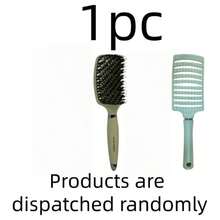 1pc Boar Bristle Anti-Static Scalp Massage Hollow Styling Comb Hair Salon Tool Gift - Multicolor - View 10