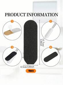 腳部磨砂紙替換墊，耐用黑色金剛砂腳部護理工具，去除死皮腳部護理用品，100目與180目，適用於居家與沙龍腳部護理 - 腳底搓 - 查看 3