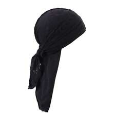 Awegeo 1pc Vintage Distressed Cotton Durag Pirate Hat With Ties, Men's Headwrap - Multicolor - View 5