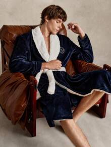 EverLounge Men's Tie-Dye Fluffy Hooded Bathrobe, Suitable For Loungewear - Multicolor - View 10