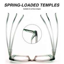 6pcs Fashion Large Frame Reading Glasses Set, Leopard/Contrast/Patchwork/Classic Solid Color Unique Color Reading Glasses, Comfortable Spring Temple, Daily/Work/Party/Holiday Gift, Multi-Scenario Essential Women's Reading Glasses Large Combo Pack - Multicolor 1 - View 9