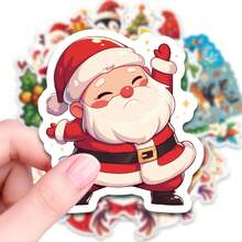 50pcs PP-Mj24 Cake Christmas Stickers, Diverse Designs, Enhance Thinking And Creative Action Ability, Art Supplies, Children Sticker Toys - Multicolor - View 4