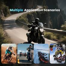 Headset Interkom Bluetooth Helm Motor V6 Plus, Mendukung 6 Pengendara, Interkom Motor Nirkabel 1200M, Tahan Air IP65, Panggilan Bebas Genggam, Musik & Navigasi GPS untuk Berkendara Sepeda Motor - 2 lembar - View 4