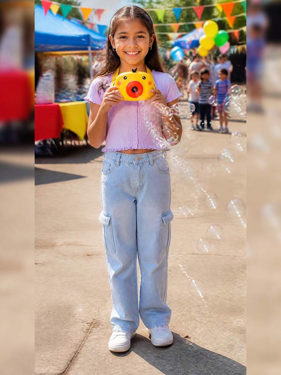 Ricolandia Bunny Toy Bubble Machine Camera Shape With Automatic Music For Children - Yellow - View 1