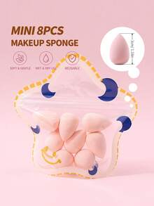 8Pcs Mini Makeup Sponge Set,For Concealer,Foundation, Cream Blending,Reusable Skin‑Friendly Makeup Tools For Makeup Beginners - Multicolor - View 10