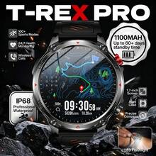 KENPANG 1100mAh Battery Men's Outdoor Sports Smart Watch, Built-In LED Flashlight, 100+ Sports Modes, Call & Text, 24/7 Health Monitoring, Sleep Tracking, 1.7-Inch HD Large Screen, IP68 Waterproof, Men's Fitness Tracker, Compatible With IOS & Android - View 3
