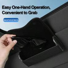 1pc Car Multi-Function Glasses Case, Sun Visor Car Glasses Holder, Car Fashion Glasses Storage Clip - A - View 2