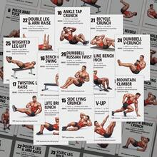 30pcs - Abdominal Workout Flash Cards, Beginner Men's Abdominal Training Guide Cards, Portable Home Fitness Core Training Instruction Cards, Beginner-Specific Indoor Abdominal Muscle Exercise Reference Cards - 30-pack Abs Workout Flash Cards - View 5