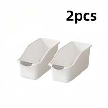 1/2pcs Plastic Multi-Function Storage Box, Curved Design, Suitable For Home Storage, Ideal For Cleaning Supplies And Household Essentials, Storage Box, Basket, Container, Help Organize Your Home. - Multicolor - View 10
