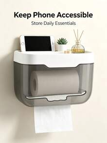 This Self-Adhesive Toilet Paper Holder Is Suitable For Wall Mounting And Can Be Used In The Kitchen And Bathroom. It Features A Reverse Self-Adhesive Design, Making It Perfect For Storing Paper Towels Needed For School/Dormitory. - Multicolor - View 3