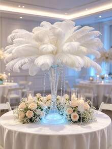 10pcs Soft Artificial Feather Wedding Decoration Vase Candle Holder Carnival Party DIY Headpiece Mask Wall Decor Handmade Jewelry Accessories Feather Material - Multi-color - View 3