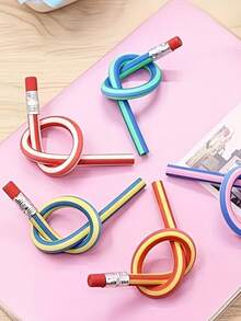 1/3/5/10pcs Foldable Rubber Pencil With High-Quality Grip Design, Compact And Practical, Suitable For Learning, Office And Sketching, Plastic Writing Pencil, Random Color And Style - Multicolor - View 3