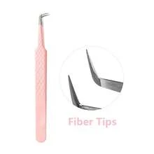 Fadvan 1pc Eyelash Extension Tweezers Pink Stainless Steel Ultra-Hard Tweezers With Fiber Tip High Precision Anti-Static Tweezers - Pink - View 8