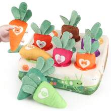 1 buah Mainan Puzzle Susun dan Sortir Bayi, Mainan Tarik & Cocokkan Wortel, Permainan Edukasi Puzzle Wortel, Mainan Aktivitas Sensorik Kain Lembut untuk Balita - MultiWarna - View 4