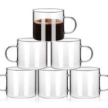 Minimalist High Borosilicate Glass Cups With Handles, 2/4/6PCS Heat-Resistant Transparent Practical Tea Cups, Suitable For Home Daily Drinking, Flower Tea, Fruit Tea, Office Coffee, Living Room Guest Reception, Friends Gathering, Home Afternoon Tea - Clear - View 1