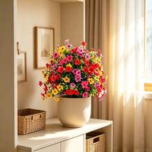 1 Set Artificial Flowers With Ground Stake, Suitable For Indoor/Outdoor Garden, Porch, Patio, Wedding And Party Creative Home Decor, 2026 Christmas Decoration - A - View 4