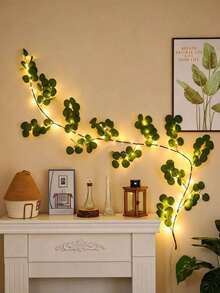 1pc Eucalyptus Leaf Decorative Light, LED Olive Leaf Branch Wall Lamp, USB Powered, 8 Lighting Modes, Beautiful Romantic DIY Decoration, Suitable For Party And Holiday Use, Can Be Used As A Portable Gift - Warm white light - View 13