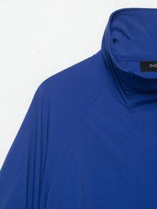 Mellowy Autumn New Women's European & American Style Fashion Minimalist Versatile Tech Fabric Button Jacket - Blue - View 9
