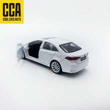 CCA 1:43 Toyota Corolla Die-Cast Alloy Model Car, Small Scale Model Car, Opening Doors, Pull-Back Drive, Interactive Toy For Boys And Girls, Halloween Christmas Birthday Gift - White - View 8