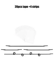104/64pcs Instant Facial Support Tape Transparent Plastic Face Patch Set, Invisible Facial Support Tape, 4 Adjustable Straps, Suitable For Neck, Jawline And Double Chin Area, Reusable And Fragrance-Free, Alcohol-Free, Suitable For All Skin Types, Unisex - Multicolor - View 7