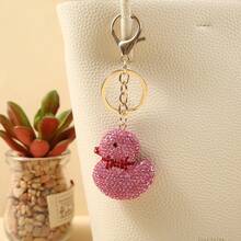 Japanese Cartoon Full Diamond Yellow Duck Keychain Hot Diamond Duck Pendant Cute Bag Pendant Phone Case Hanging Decoration - Multicolor - View 4