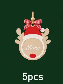 Custom Wooden Christmas Tree Ornament, Personalized Name Santa Hat Holiday Decor, Festive Rustic Christmas Style, Customized Hanging Wall Decoration, Customizable Name Tree Ornament, Christmas Party Decor, Holiday Keepsake Gift, Christmas Gift 2026 - Style B - View 18