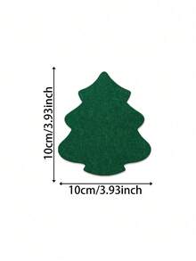 1 Set Felt Christmas Tree Coasters, Suitable For Winter Holiday Drinks, Heat-Insulating Coasters, Can Be Used As Desktop Decoration, Suitable For Home, Kitchen, Bar Or Dining Table, Perfect For Christmas Party Decoration - Multicolor - View 5