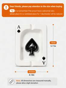 1pc Playing Card Spade Decorative Tray, Creative Ace Of Spades Jewelry Dish, Modern Resin Trinket Organizer For Rings, Watches, Keys And Cosmetics, Stylish Vanity Table Decor, Bedroom Nightstand Decor, Gift For Poker Lovers, Home Decoration - Multicolor - View 13
