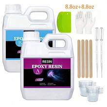 500ml/1000ml Crystal Clear Epoxy Resin Kit, Bubbles Free Casting Resin Supplies For Beginner, Molds, Jewelry, Resin And Hardener With Accessories Making Kit - Transparent - View 12