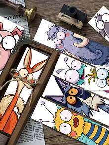 30pcs Funny Animal Bookmarks Decorative Small Cards Books Decorative Cards Reading Labeling Cards - A - View 10