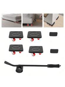 Small Caster Wheels - Black - View 6