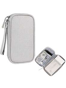 1pc Electronic Accessories Pouch/Electronic Product Storage Bag, Durable Small Electronic Accessories Storage Bag, Suitable For Various USB Interfaces, Data Cables, Hard Drives, Phones, Power Cables And Power Supplies, Travel Gadgets - Multicolor - View 1