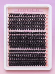 Ayrmilla 15 Rows 5D Fluffy Cluster False Eyelashes, D Curl 290 Clusters 10-16mm, DIY Home Cluster Lash Extensions Makeup, 60D/80D/100D Thickened Plush Single Cluster False Eyelashes - D - View 2