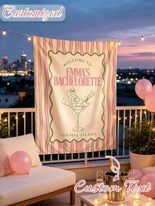 Personalized Bachelorette Party Backdrop, Customizable Text Party Banner, Exquisite Bridal Shower And Social Club Decor, Indoor/Outdoor Single Party Backdrop And Signage - Multicolor - View 1