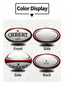 CHBERT British Rugby PU Machine-Stitched Training And Match Ball Size 5 Red Black White - Multicolor - View 4