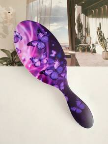 BEATURE 2pcs/1pc Pink Purple Butterfly Pattern Air Cushion Comb, Scalp Massage Comb, Anti-Static, Durable ABS Handle, Nylon Bristles, Suitable For All Hair Types, High-Quality Air Cushion Comb. - Pinkish-purple Butterfly - View 10