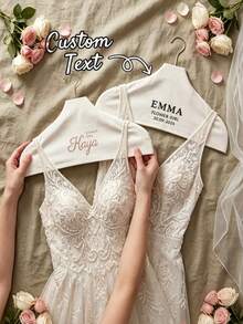 Personalized Hanger Covers, Customized Wedding Non-Slip Dress Hanger Covers, Customized Name Hanger Covers, Wedding Bride & Bridesmaid Memorial Gifts - Multicolor - View 1