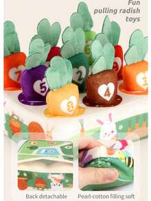 1 buah Mainan Puzzle Susun dan Sortir Bayi, Mainan Tarik & Cocokkan Wortel, Permainan Edukasi Puzzle Wortel, Mainan Aktivitas Sensorik Kain Lembut untuk Balita - MultiWarna - View 7