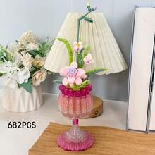 Set Balok Bangunan Bunga Buatan 688/685/650pcs Vas Gelas Anggur Tinggi Transparan Model Buket DIY, Dekorasi Meja Rumah, Hadiah Koleksi Liburan Sempurna untuk Teman dan Keluarga - MultiWarna - View 4