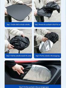 Car Windshield Sunshade, Heat Insulation Device, Anti-Glare Sunshade, Car Front Windshield Sunshade, Car Window Sunshade, Car Sunshade Panel. Easy To Install, Suitable For Installation Inside The Front Windshield, Helps Prevent Sunlight From Hitting The Dashboard And Interior. - One Size Fits All - View 8