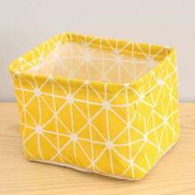 Foldable Mesh Fabric Storage Basket Organizer Box For Bathroom Bedroom Sundries Toys Cosmetics With Handles (Note: Texture, Color, Line Of The Handle Part Are Random) - Multicolor - View 5