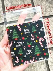 1/100/200pcs Christmas Self-Adhesive Gift Bags, Self-Sealing Pouches With Santa Claus, Christmas Tree, Snowman, Gingerbread Man Patterns, Mixed Colors, Exquisite Design, Rich Christmas Atmosphere, Suitable For Christmas Party - Multicolor - View 4