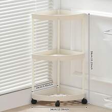 1pc Modern Minimalist Triangle Storage Cart With Wheels And Handle, Suitable For Bathroom And Kitchen Storage, Space-Saving, Corner Placement - Multicolor - View 15