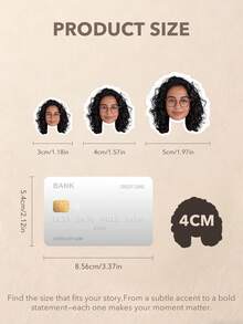 Custom Face Stickers, Personalized Photo Stickers, Waterproof Die-Cut Sticker Sets, Party Favors & Decorations For Weddings, Birthdays, Bachelorette Parties, Graduation, Retirement Events, Gift Bags, Envelopes, Invitations & DIY Crafts - Multi-color Portrait - View 4