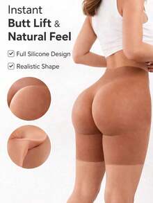 Calça de Silicone para Modelagem de Bumbum, Calça de Silicone Unissex para Modelagem de Nádegas, Design Reforçado, Elevação do Bumbum, Modelagem Confiante, Modelagem de Nádegas e Linhas do Bumbum, Alta Procura no Oriente Médio, Ramadã - Castanho - Visão 1