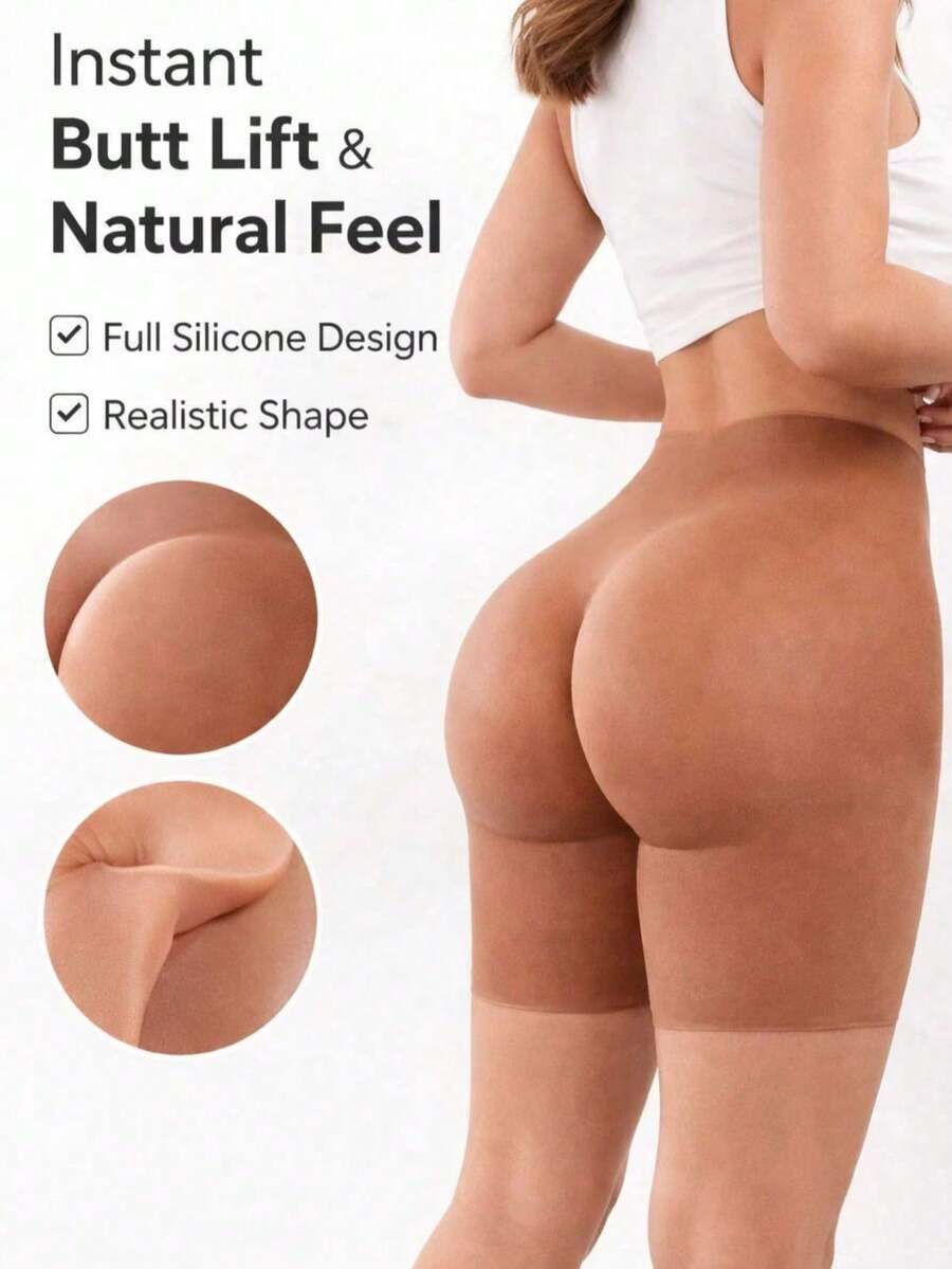 Calça de Silicone para Modelagem de Bumbum, Calça de Silicone Unissex para Modelagem de Nádegas, Design Reforçado, Elevação do Bumbum, Modelagem Confiante, Modelagem de Nádegas e Linhas do Bumbum, Alta Procura no Oriente Médio, Ramadã - Castanho - Visão 1