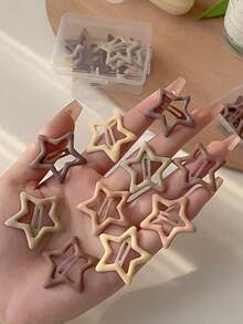 20/10/5/1pcs Matte Metallic Star Hair Clips, Fashion Mini Hair Accessories, Cute Five-Pointed Star Hair Claw Clips, Y2K Style, Suitable For Daily Wear - Multicolor - View 2
